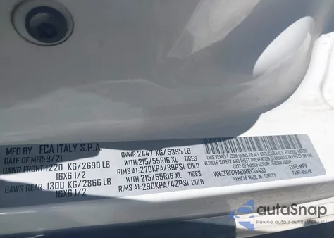 2021 Ram Promaster City Tradesman from USA, damaged, VIN ZFBHRFAB1M6V34433